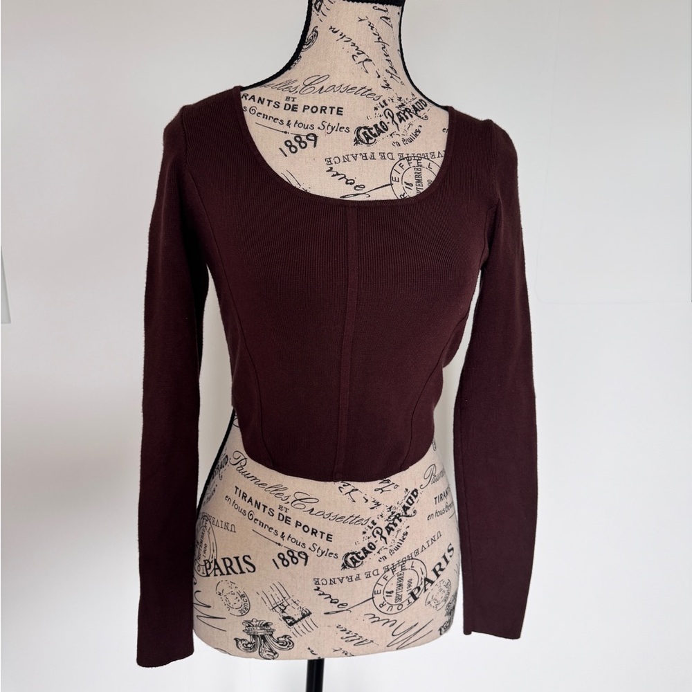 Brown Long Sleeve Top